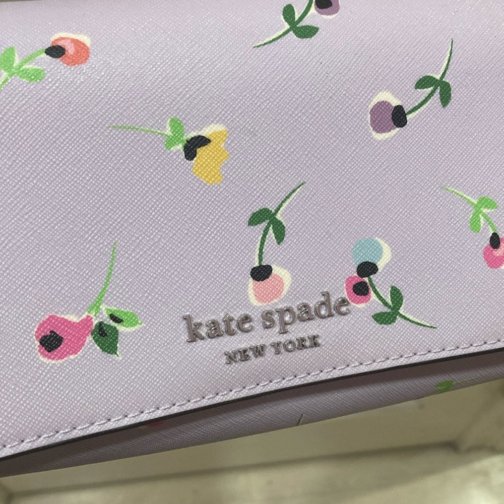 Kate Spade Lavender Purple Wildflower Ditsy Floral Crossbody Purse Bag - Picture 4 of 17